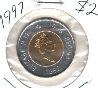 1997 Canada Elizabeth Ii With Polar Bear Proof Like $2 Twoonie Coin photo