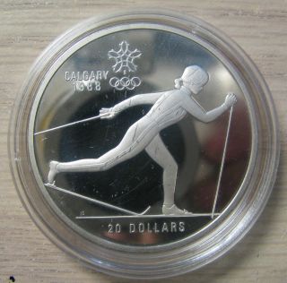 1986 Proof $20 1988 Calgary Olympics - Cross Country Skiing Canada Coin Only photo