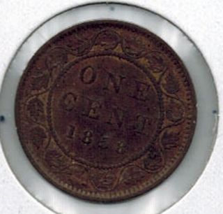 Canada 1858 Ist Issue Large Cent Queen Victoria Error Slight Rotation photo