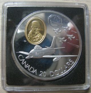 1997 Proof $20 Canadair F - 86 Sabre Fighter Jet Canada.  925 Silver Coin Only photo