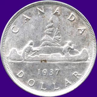 1937 Canada Silver Dollar Coin (23.  33 Grams, .  800 Silver) (no Tax) photo