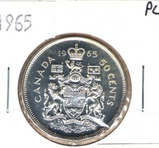 1965 Canada Silver Elizabeth Ii With Canadian Crest Proof - Like Fifty Cent Coin photo