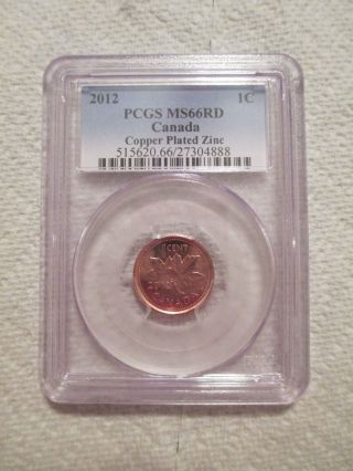 2012 Canada 1 Cent Ngc Ms66rd Non Magnetic Zinc Last Year Of Issue photo