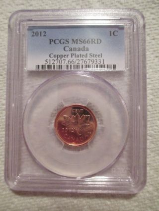 2012 Canada Cent Pcgs Ms66rd Magnetic Steel Last Year Of Issue Coin photo