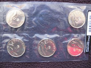 2014 5 Pack $1 Lucky Loonie - Canadian Loonie $1 photo