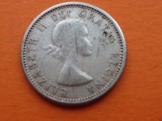 1962 Circulated Canadian Silver Dime,  Item 1117c photo