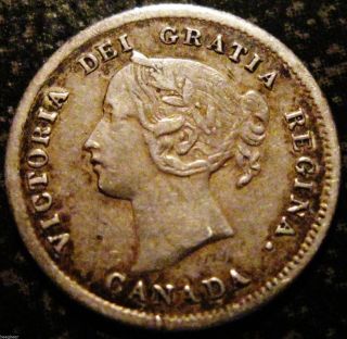 Canada 1872 - H 5 Cents Silver Scarce Semi - Key Date photo