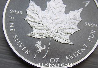 Silver Coin 1 Troy Oz 2014 Canada Maple Leaf Horse Privy Reverse Proof.  9999 photo