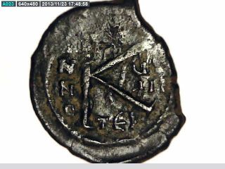 2rooks Byzantine Ancient Emperor Justin Ii Half Follis Thessalonica Coin photo