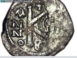2rooks Byzantine Ancient Emperor Maurice Tiberius 1/2 Follis Coin photo