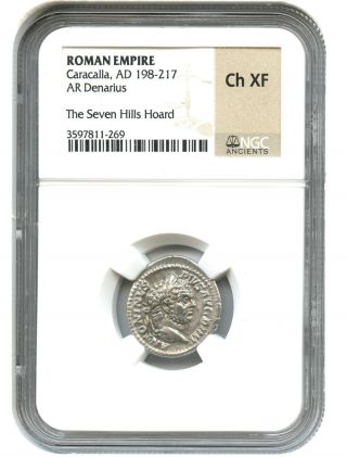 Ad 198 - 217 Caracalla Ar Denarius Ngc Choice Xf (ancient Roman) photo