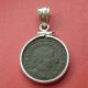 . 925 Silver Custom Bezel & 337 - 340 Ad Constantine Ii Ae3 Small Follis Roman Coin Coins: Ancient photo 1