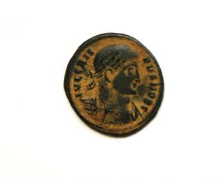 Roman Empire Flavius Julius Crispus 317 - 326 Ad Ae3 Rare (r5) Ric155 Vf Camp Gate photo