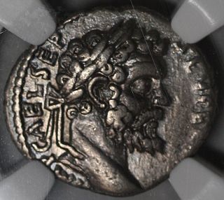Ngc Ch Vf Rare Alexandria Denarius Septimius Severus Apollo Ancient Coin photo