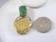 Byzantine Christ 1 Ducat Gold Coin Pendant 18k Solid 19g Emerald / Diamonds Coins: Ancient photo 3