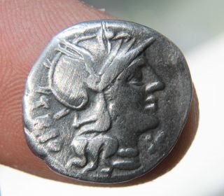 Roman Silver Republican Denarius Of Cn.  Lucretius Trio 136 Bc photo