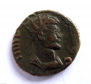 268 A.  D Gallic Empire Claudius Ii Gothicus Roman Period Billon Antoninus Coin.  Vf photo
