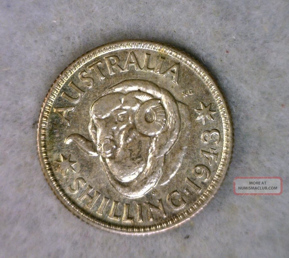 Australia Shilling 1943 S Unc Silver Coin Australia photo