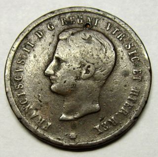 Italy Naples & Sicily 2 Tornesi Coin 1859 Km 158 Italian States One Year Type R2 photo