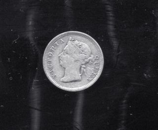 Hong Kong - Qv 1887 Silver 5 Cents photo