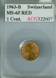 1963 - B Switzerland Red Cent Finest Grade State. Europe photo 1