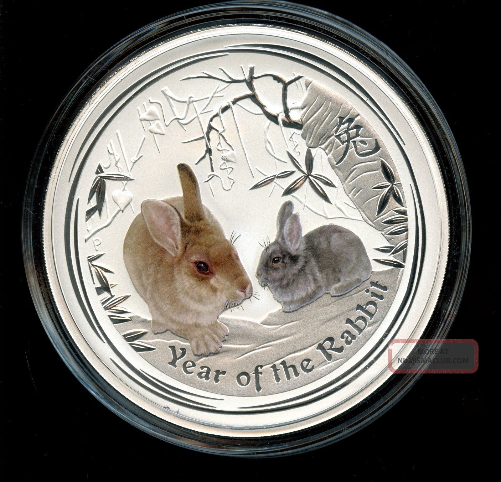 2011 32.  15 Oz Kilo Silver Australian Year Of Rabbit Colorized - Perth Australia photo