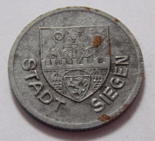 1918 Siegen Germany Notgeld 50 Pfennig Emergency Money Iron Coin Ww1 photo