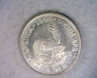 South Africa 5 Shillings 1956 Unc Large Silver Coin photo