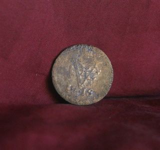 1745 Netherlands East Indies Voc World Coin Duit Holandia York Penny photo