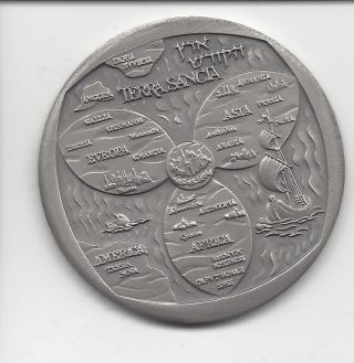 Israel 1978 Holy Land,  Pilgrimage,  Terra Sancta Silver State Medal 45mm 40g photo