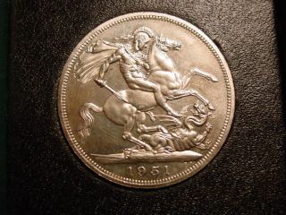 Lovely British Festival Of Britain Crown Coin King George 1951 photo