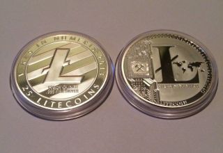 Litecoin Physical Coin.  Fine Silver Plated.  From Usa,  Not Gold Bitcoin photo