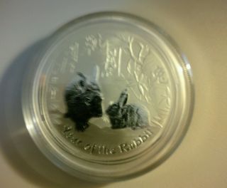 2011 2 Oz Silver Australian Year Of The Rabbit Coin photo