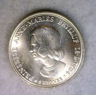 Denmark 5 Kroner 1964 Bu Wedding Commemorative Silver Coin photo