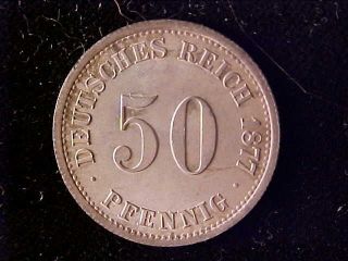 Empire 50 Pfennig 1877d Bu photo