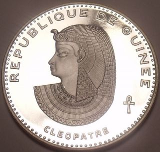 Humongous Silver Proof Guinea 1970 500 Francs Rare Fr/s photo