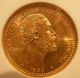Sweden 1890eb Gold 20 Kronor Ngc Ms - 65 Coins: World photo 1