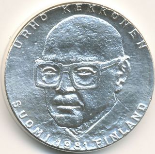 Finland 1981 50 Mk Silver Coin - Urho Kekkonen 80th Birthday - Cover photo