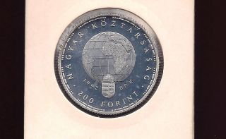 Hungary 1992 Bp 200 Forint Proof Silver Coin photo