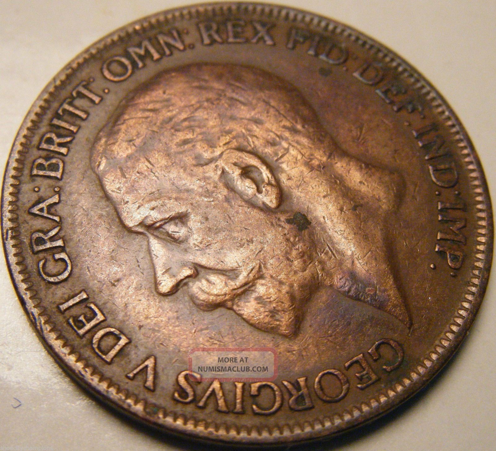 1927 Great Britain Penny Xf Km 826 Bronze Usa V