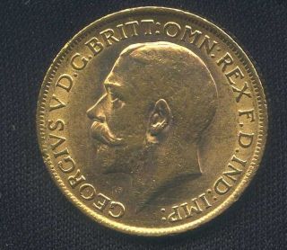 1912 King George V,  Great Britain,  Full Gold Sovereign,  (lustre) photo