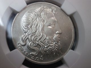 1930 Greece Greek 20 Drachma - Drachmai Ngc Ms61 - Very Rare Uncirculated Coin photo