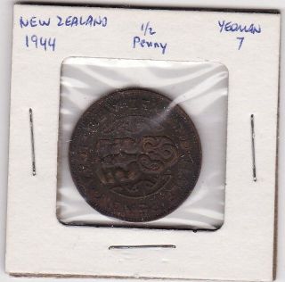 Zealand 1/2 Penny 1944 World Coin 149 photo