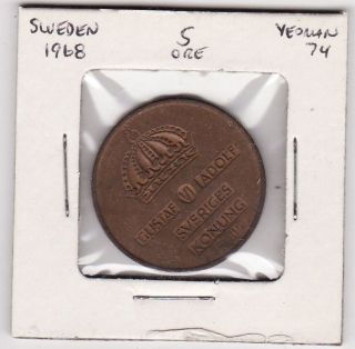 Sweden World Coin 5 Ore 1968 119 photo