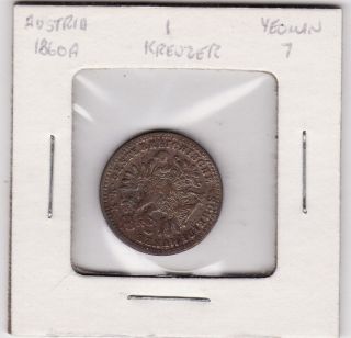 Austria 1kreuzer World Coin 1860a 235 photo