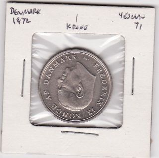Denmark World Coin 1 Krone 1972 173 photo