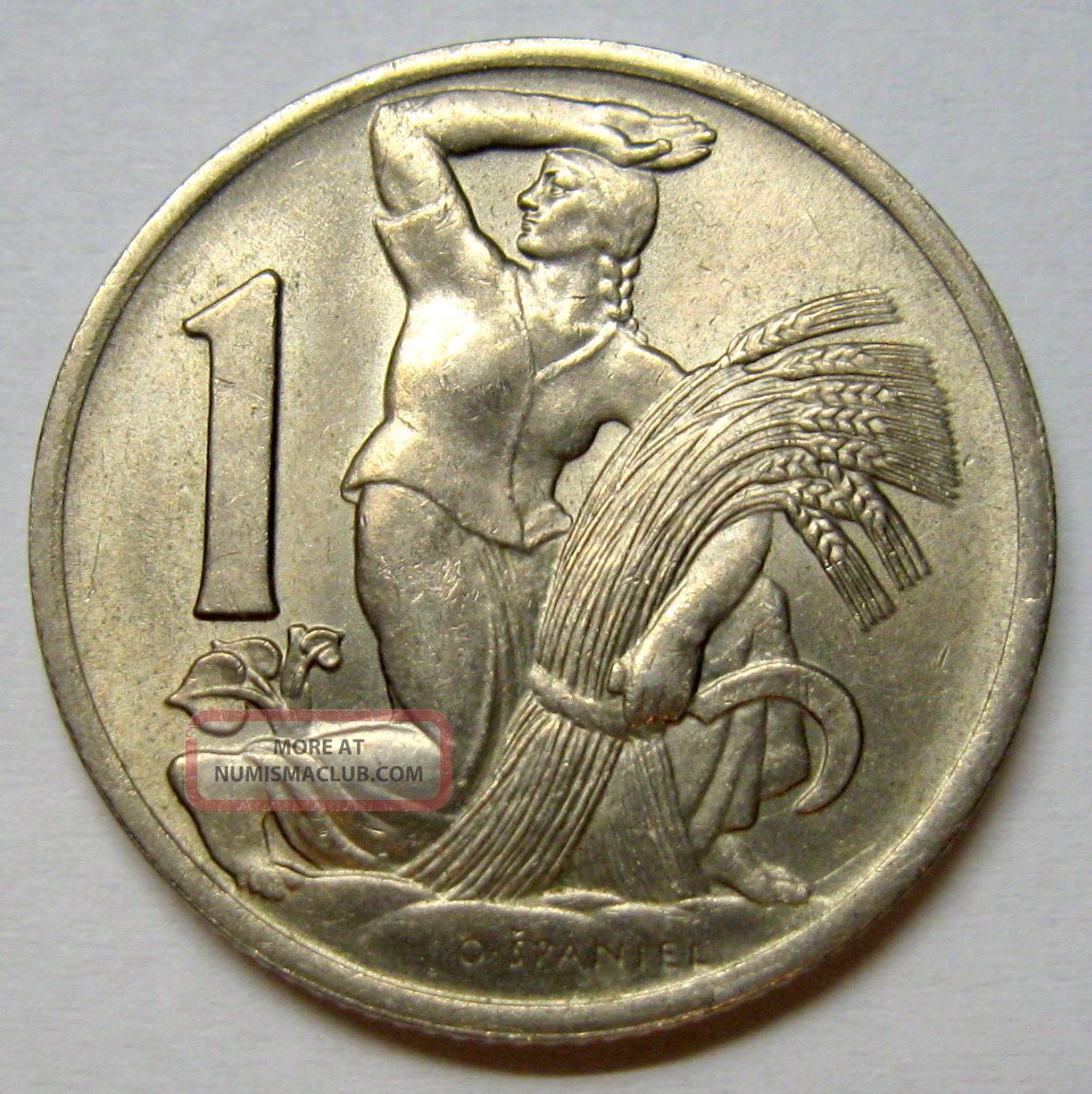 Czechoslovakia 1 Koruna Coin 1922 Km 4 Au Luster czechoslovakia-1-koruna-coin-1922-km-4-au-luster