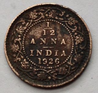 L25 India - British 1/12 Anna,  1 Pie,  1926 photo