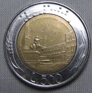 Italy 1984r - 500 Lire - Bi - Metallic photo