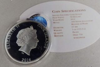 Cook 2014 Nautilus Perlmutt 50 Dollars 5oz Silver Coin,  Proof photo